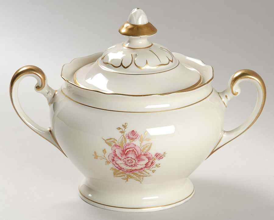 Golden Rose Sugar Bowl & Lid by Royal York (Germany)-1
