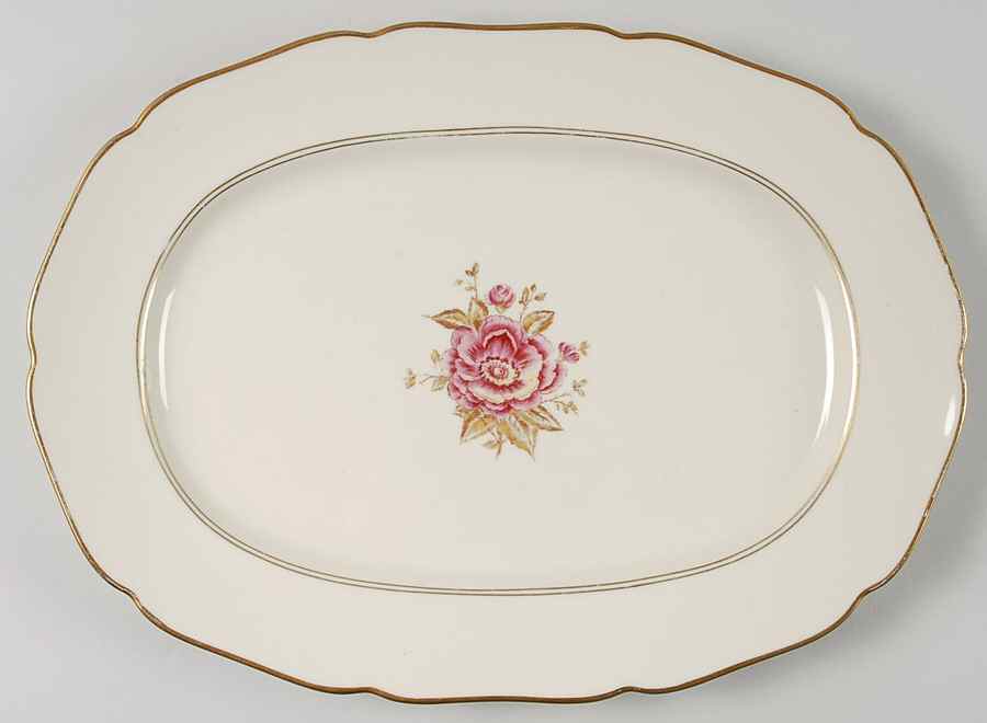 Golden Rose 14" Oval Serving Platter by Royal York (Germany)-1