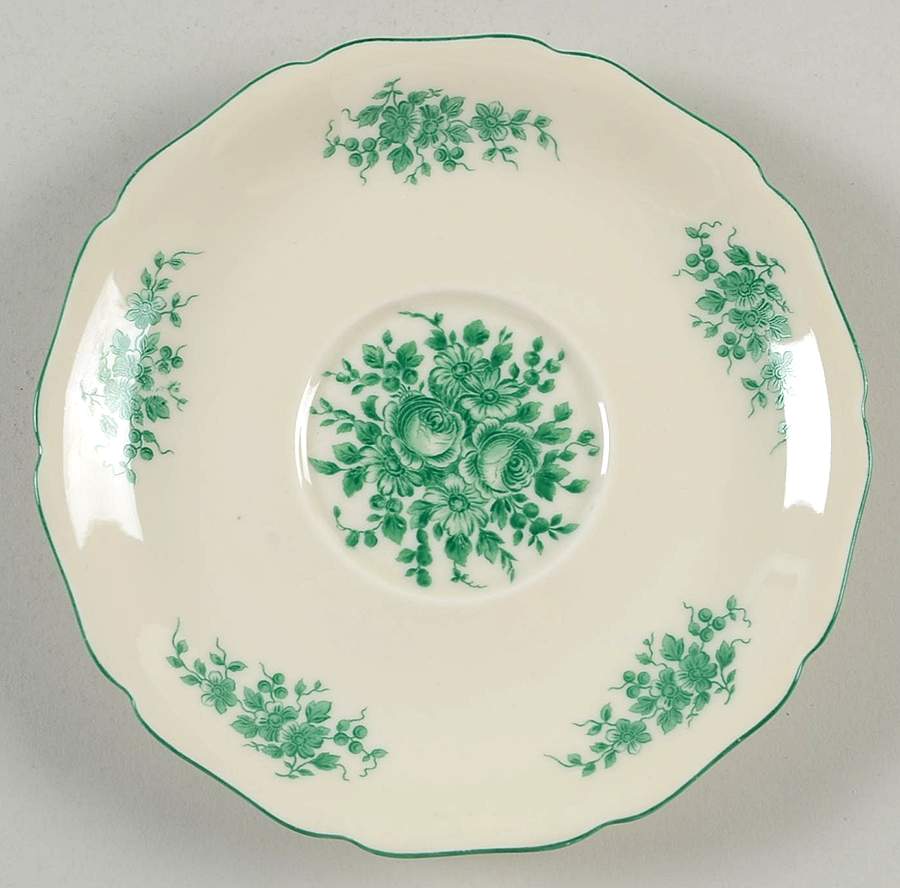 Green Roses Saucer for Cream Soup Bowl by Royal York (Germany)-1