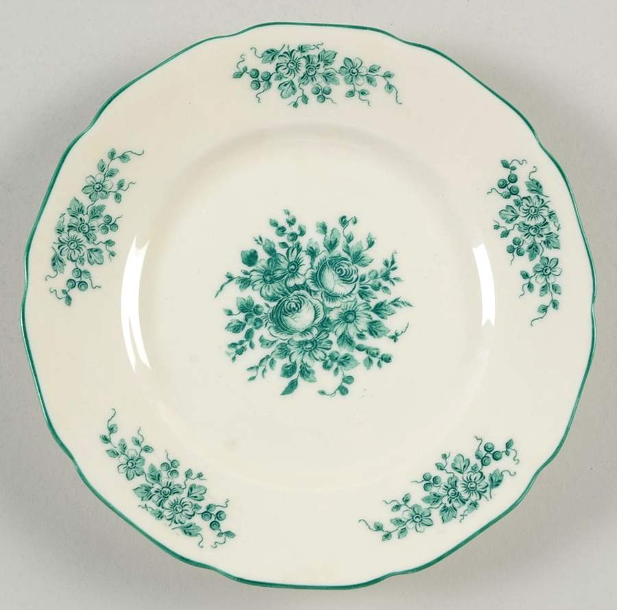 Green Roses Bread & Butter Plate by Royal York (Germany)-1