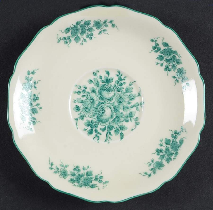 Green Roses Saucer by Royal York (Germany)-1