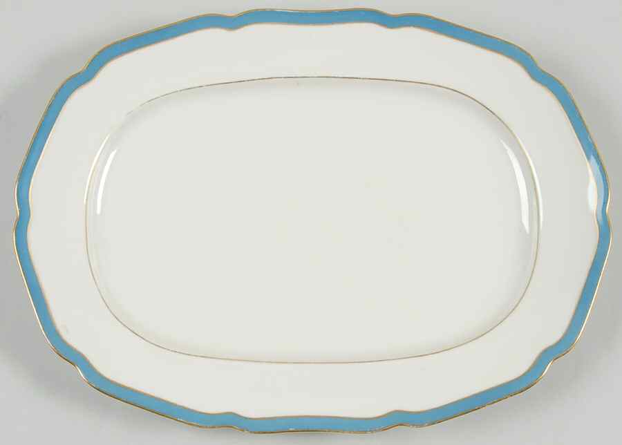 Mediterranean Blue 12" Oval Serving Platter by Royal York (Germany)-1
