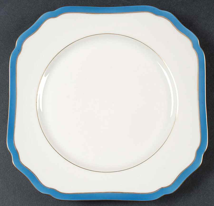 Mediterranean Blue Square Salad Plate by Royal York (Germany)-1