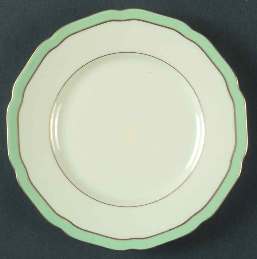 Mediterranean Green Bread & Butter Plate by Royal York (Germany)-1