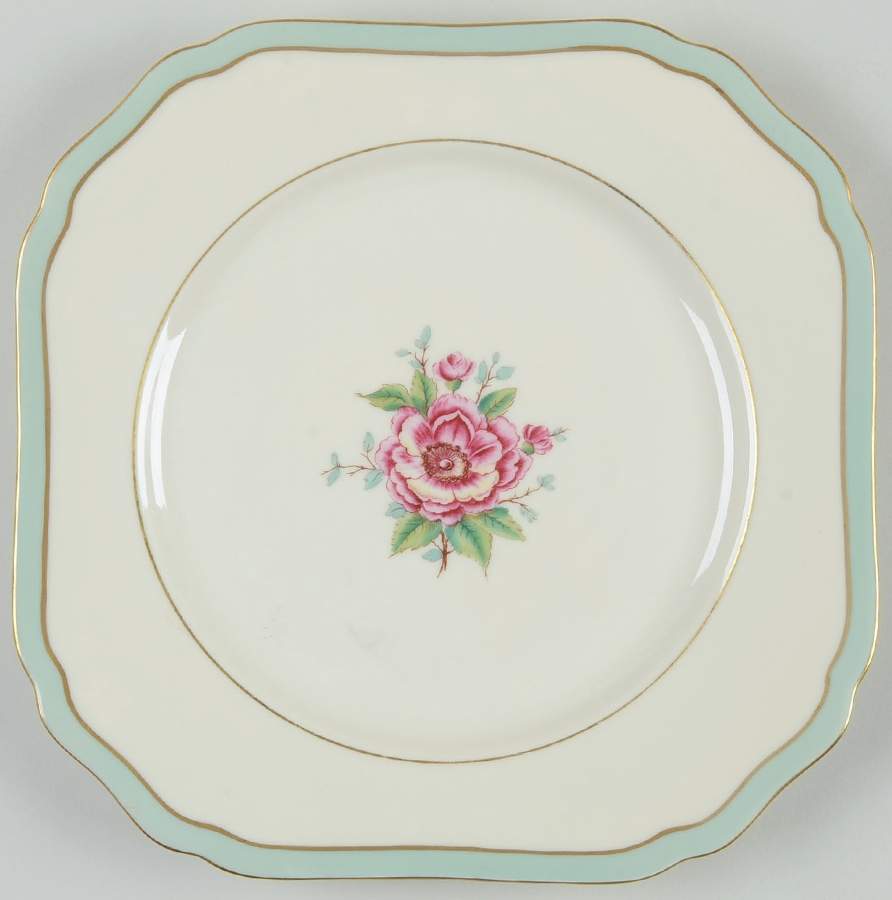 Morning Rose Square Salad Plate by Royal York (Germany)-1