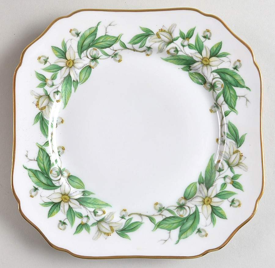 Orange Blossom Square Salad Plate by Royal York (Germany)-1