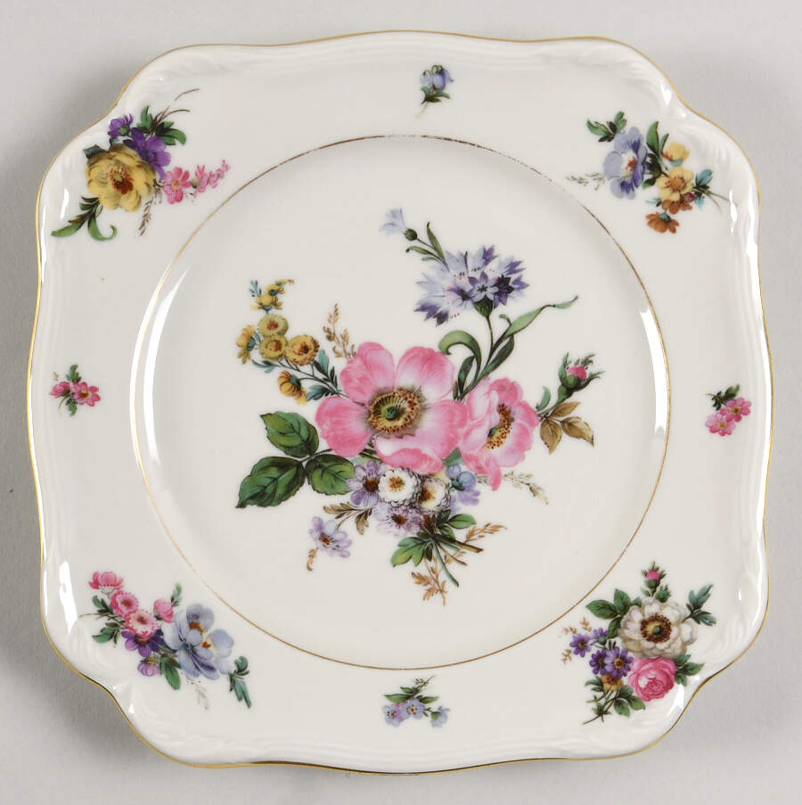 Patricia Cream Square Salad Plate by Royal York (Germany)-1