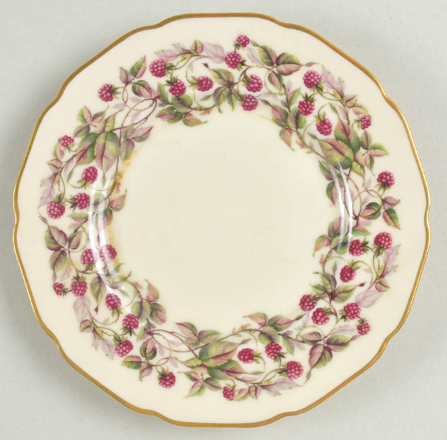 Red Raspberry Bread & Butter Plate by Royal York (Germany)-1