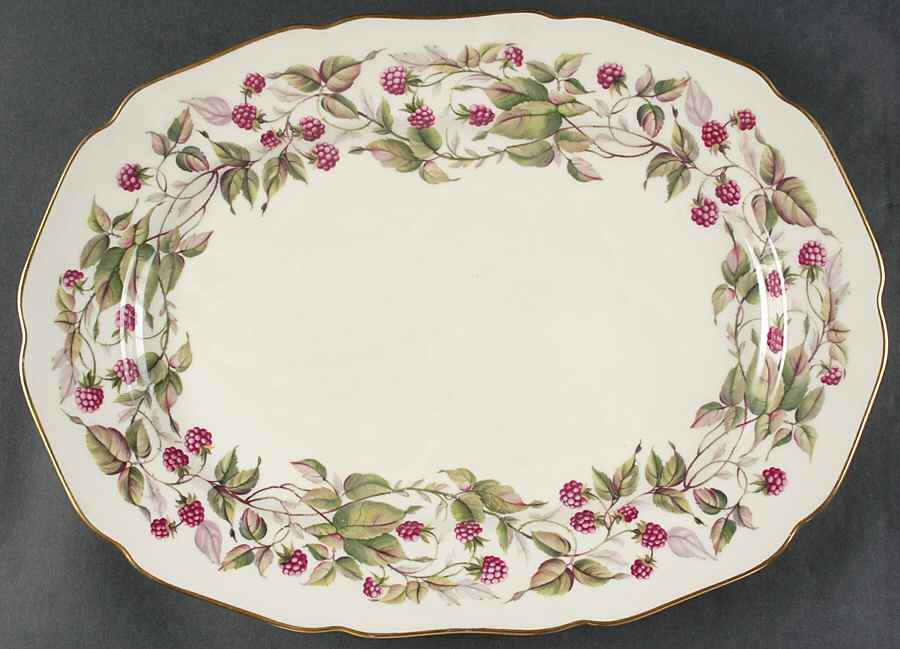 Red Raspberry 15" Oval Serving Platter by Royal York (Germany)-1