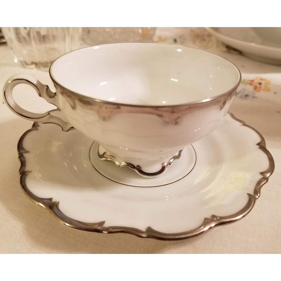 ROY1 Footed Demitasse Cup & Saucer Set by Royal York (Germany)-1