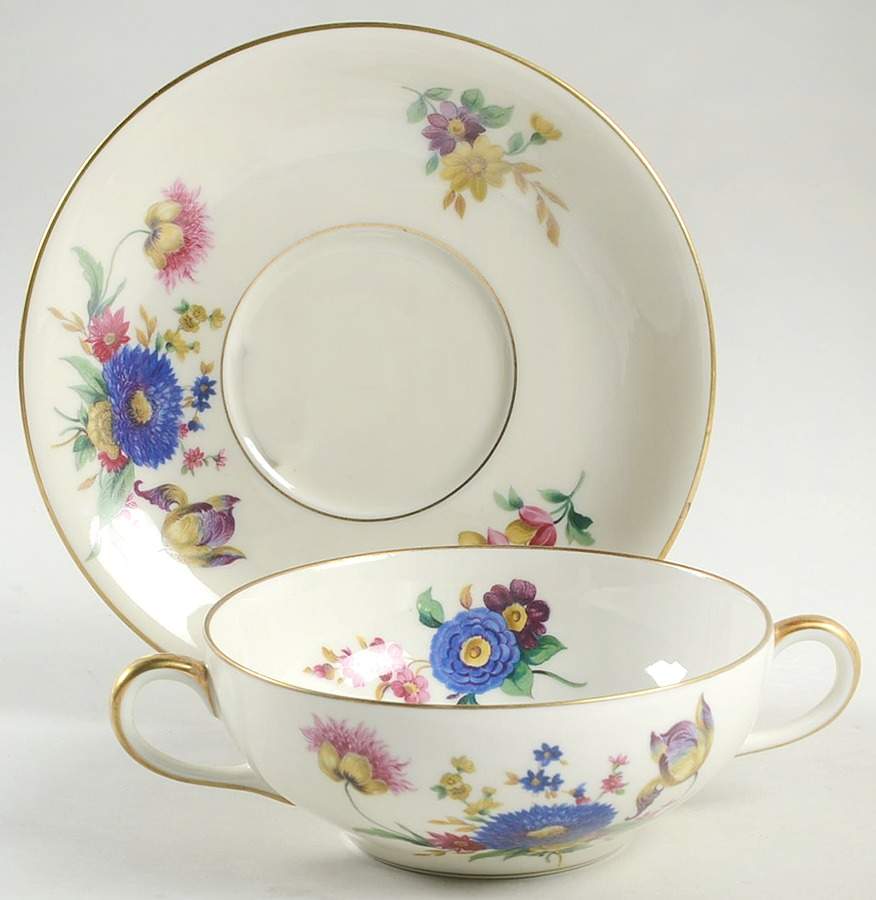 Sorrento Flat Cream Soup Bowl & Saucer Set by Royal York (Germany)-1