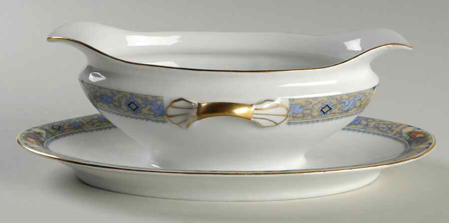 Ascot Gravy Boat with Attached Underplate by Royal Schwarzburg-1