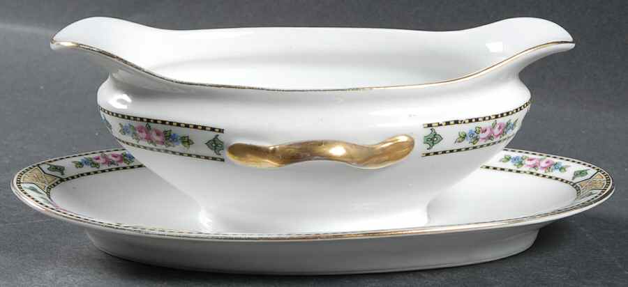 Rose of Tomorrow Gravy Boat with Attached Underplate by Royal Schwarzburg-1