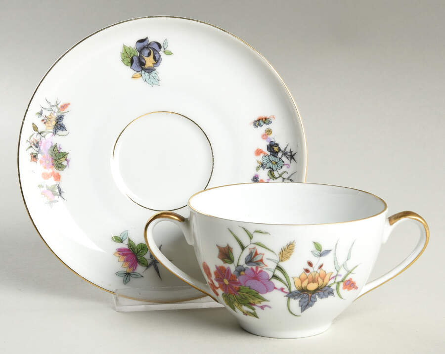 Tanglewood Flat Bouillon Cup & Saucer by Royal Schwarzburg-1