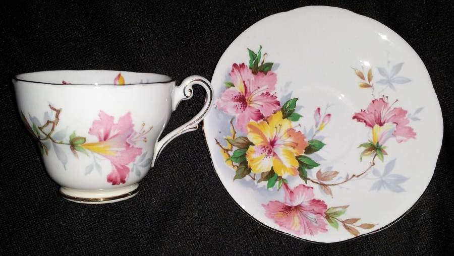 Azalea Footed Cup & Saucer Set by Royal Standard-1