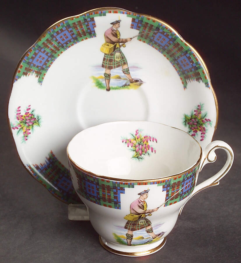 Bonnie Scotland Footed Cup & Saucer Set by Royal Standard-1
