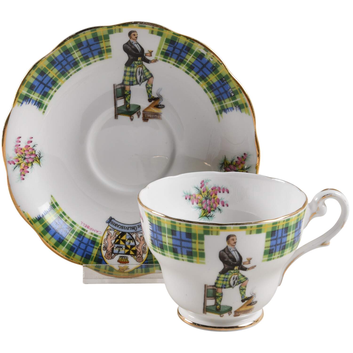 Bonnie Scotland Footed Cup & Saucer Set by Royal Standard-1