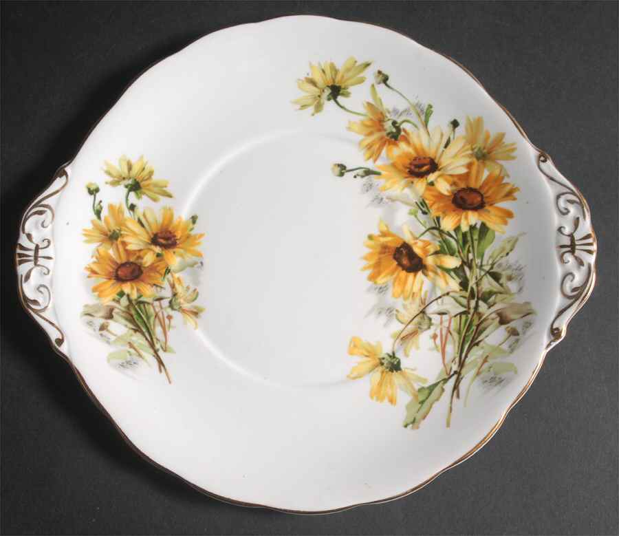 Brown Eyed Susan Handled Cake Plate by Royal Standard-1