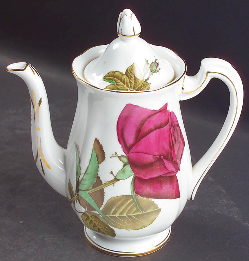 English Rose (Scalloped) Mini Coffee Pot & Lid by Royal Standard-1