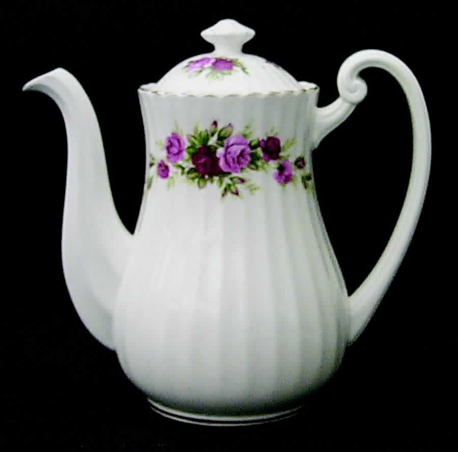 English Rose (Fluted) Coffee Pot & Lid by Royal Standard-1