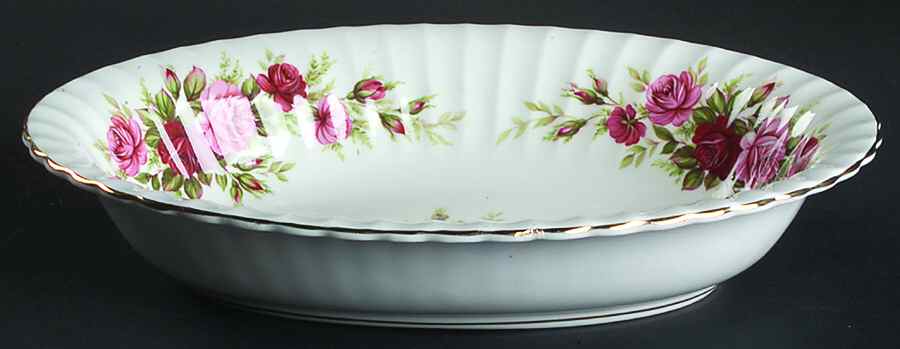 English Rose (Fluted) 10" Oval Vegetable Bowl by Royal Standard-1
