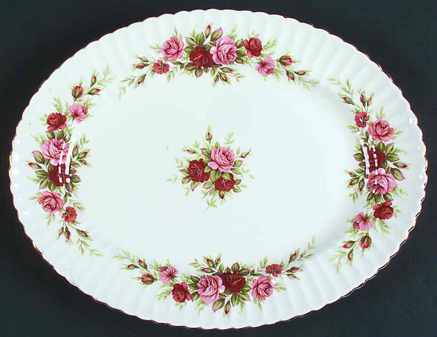 English Rose (Fluted) 13" Oval Serving Platter by Royal Standard-1