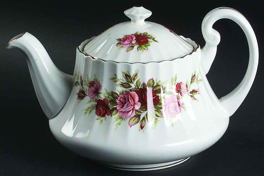 English Rose (Fluted) Teapot & Lid by Royal Standard-1