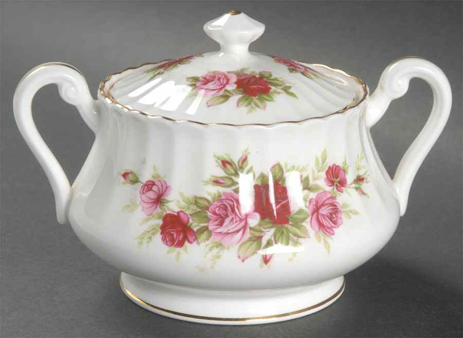 English Rose (Fluted) Sugar Bowl & Lid by Royal Standard-1