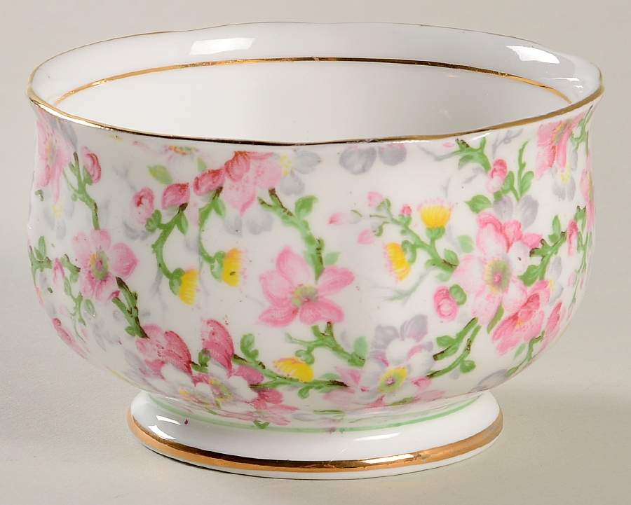 May Medley (Gold Trim) Mini Open Sugar Bowl by Royal Standard-1