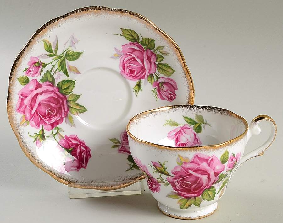 Orleans Rose Footed Cup & Saucer Set by Royal Standard-1
