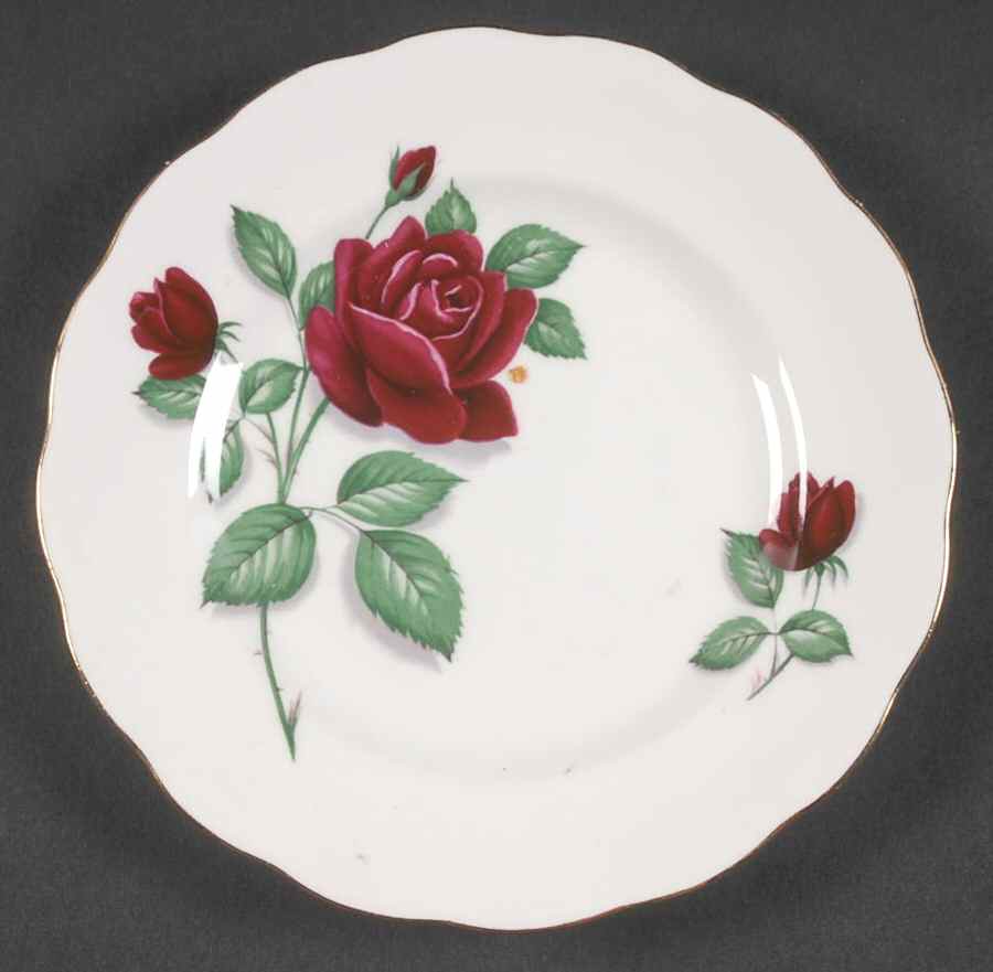 Red Velvet Bread & Butter Plate by Royal Standard-1