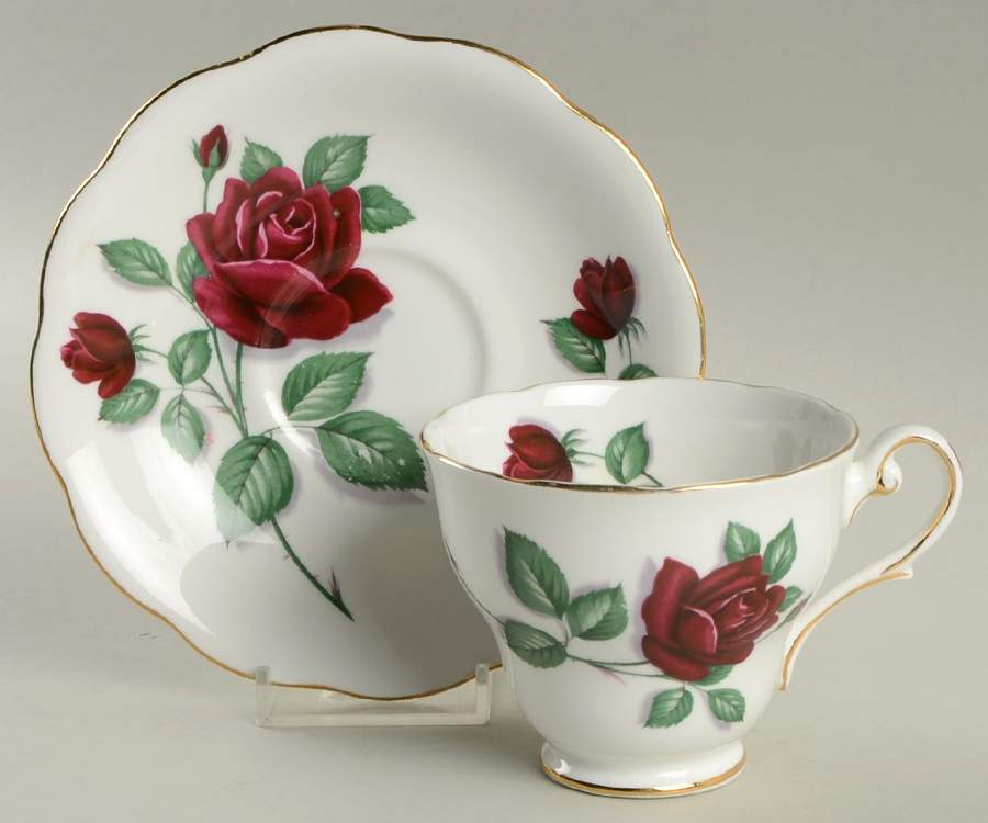 Red Velvet Flat Cup & Saucer Set by Royal Standard-1