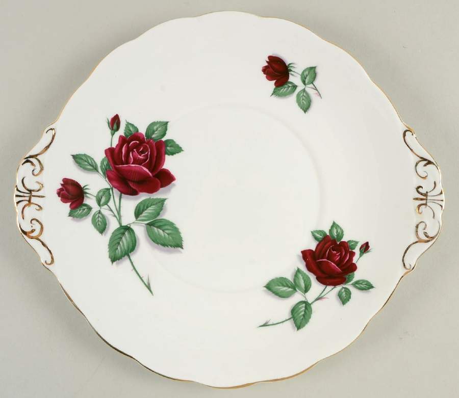 Red Velvet Handled Cake Plate by Royal Standard-1