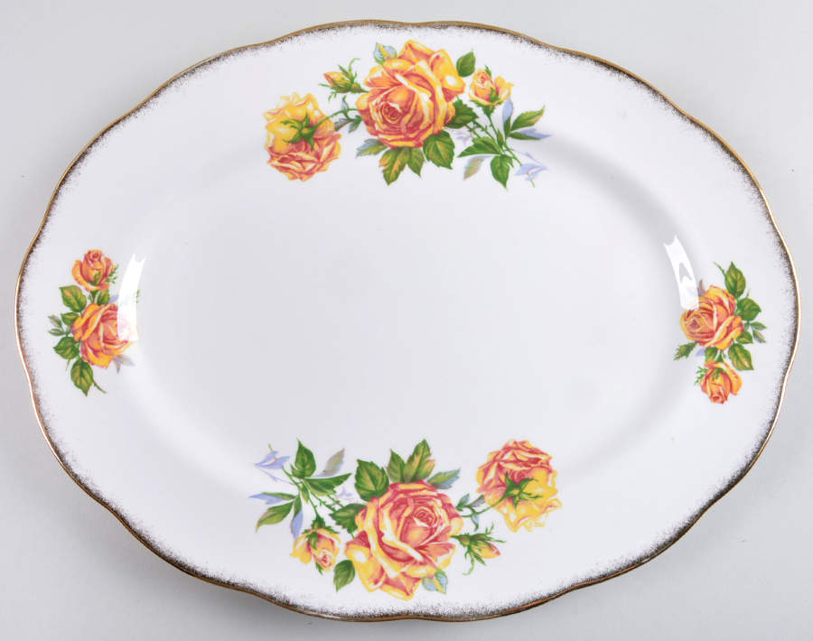 Romany Rose 15" Oval Serving Platter by Royal Standard-1