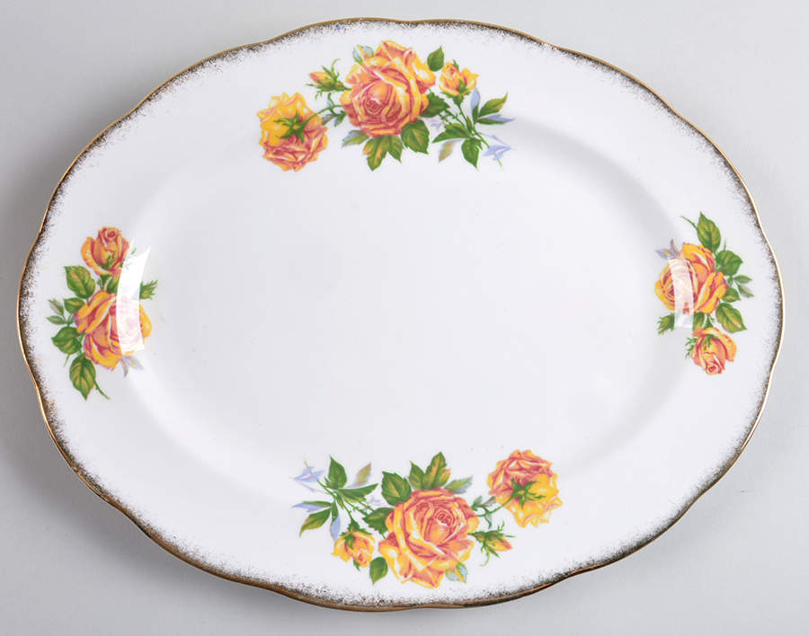 Romany Rose 12" Oval Serving Platter by Royal Standard-1