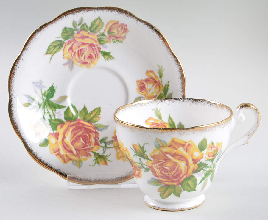 Romany Rose Footed Cup & Saucer Set by Royal Standard-1