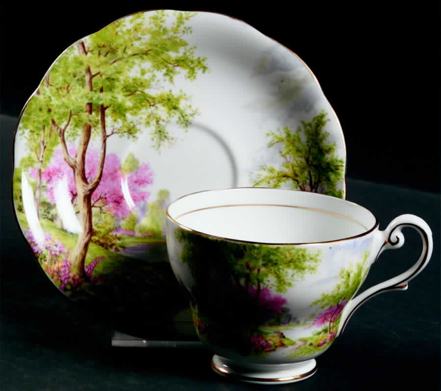 Spring's Gift Footed Cup & Saucer Set by Royal Standard-1