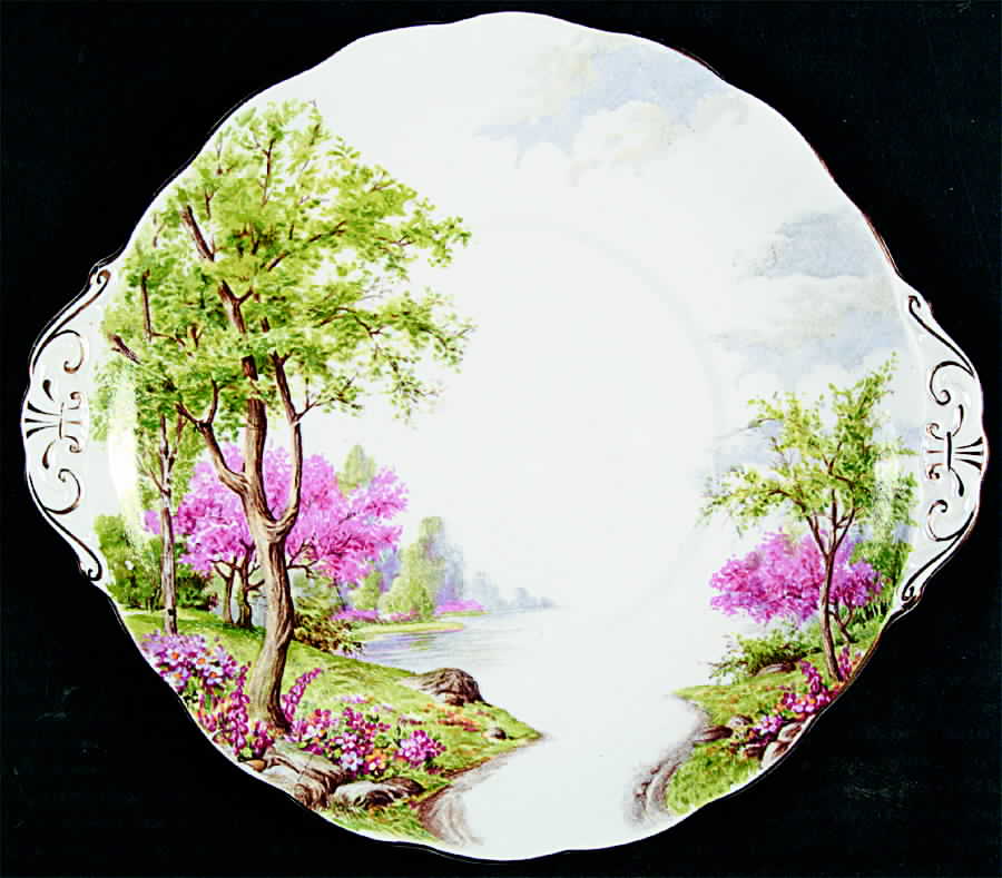 Spring's Gift Handled Cake Plate by Royal Standard-1