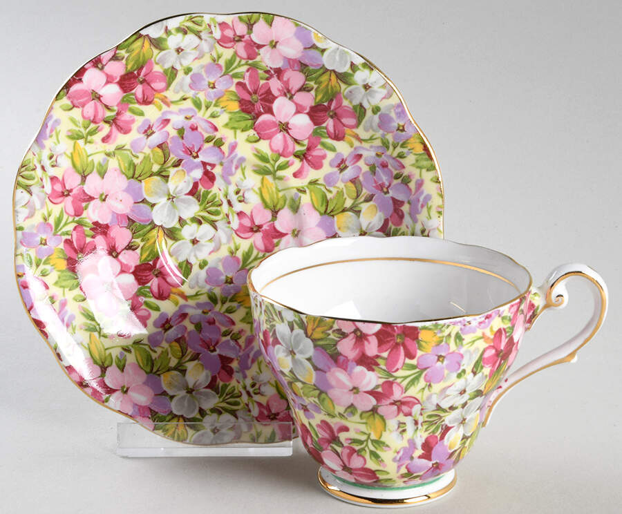 Virginia Stock Footed Cup & Saucer Set by Royal Standard-1
