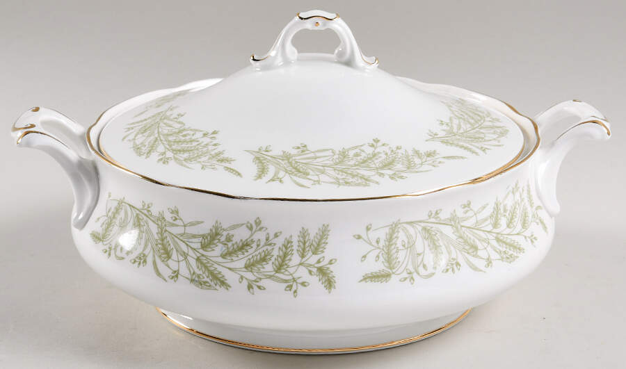 Whispering Grass Round Covered Vegetable by Royal Standard-1