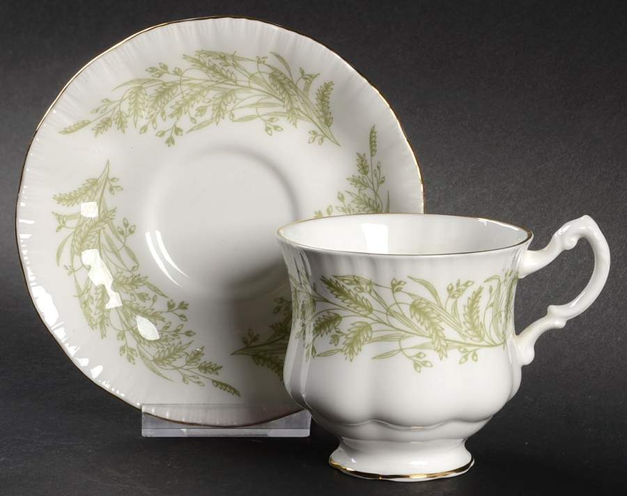Whispering Grass Footed Cup & Saucer Set by Royal Standard-1
