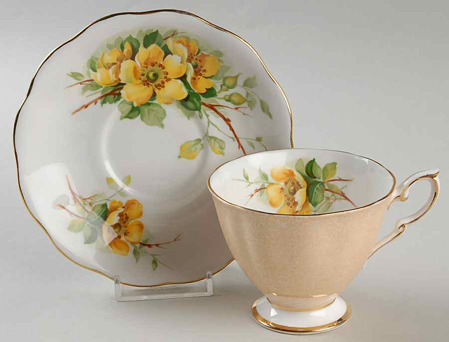 Wild Rose Footed Cup & Saucer Set by Royal Standard-1