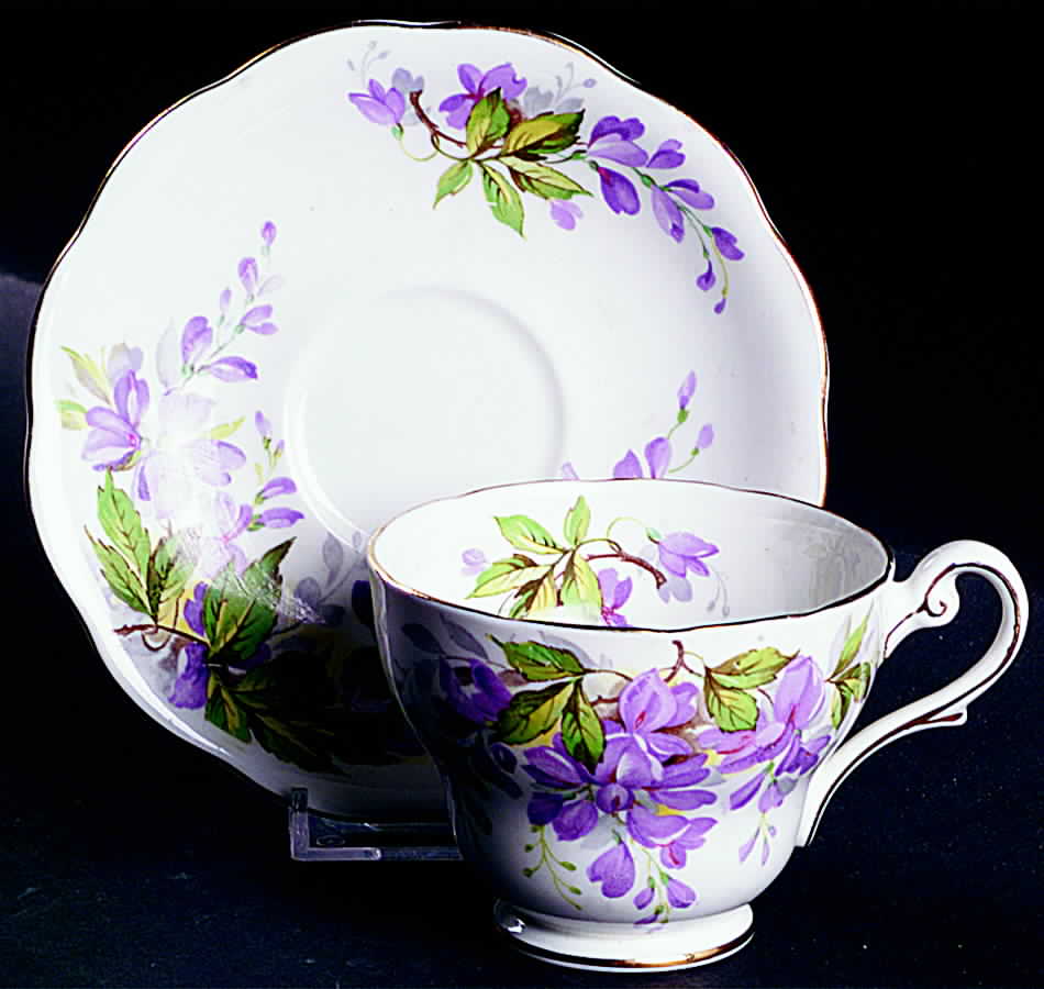 Wistaria Footed Cup & Saucer Set by Royal Standard-1