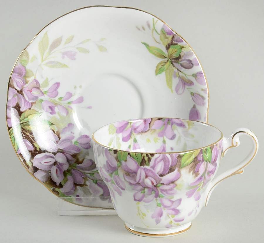 Wistaria Footed Demitasse Cup & Saucer Set by Royal Standard-1