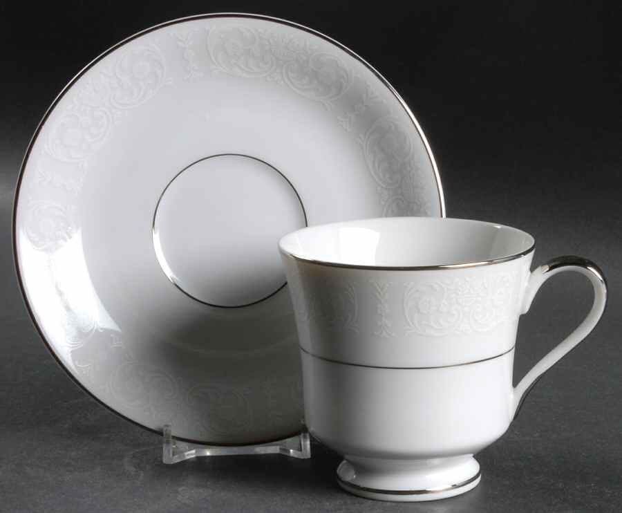 Bridal Lace Footed Cup & Saucer Set by Royal Song-1