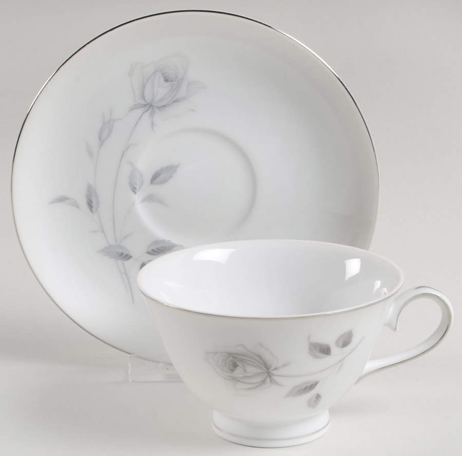Midnight Rose Footed Cup & Saucer Set by Royal Song-1