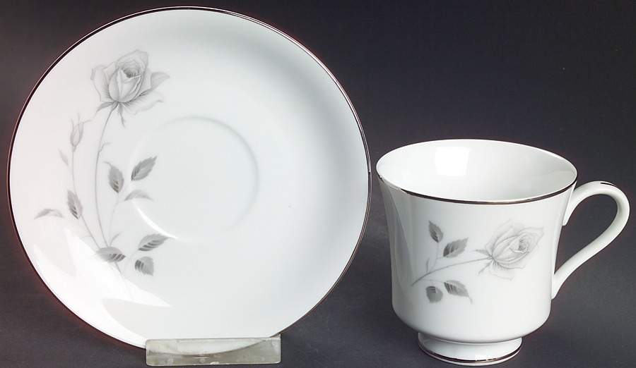 Midnight Rose Footed Cup & Saucer Set by Royal Song-1