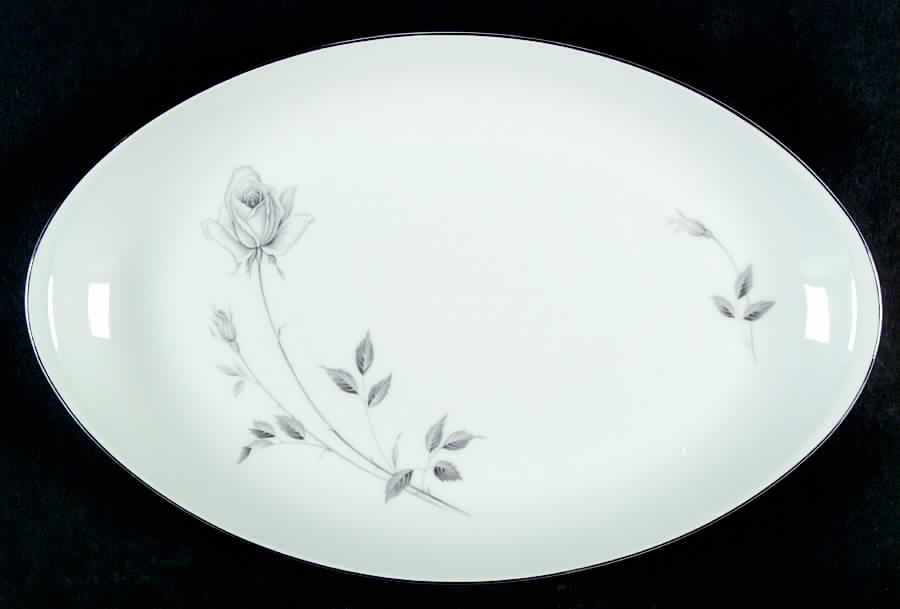 Midnight Rose 14" Oval Serving Platter by Royal Song-1