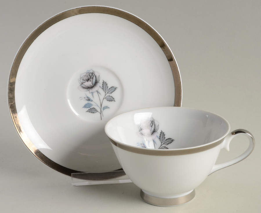 Moonlight Rose Footed Cup & Saucer Set by Royal Song-1