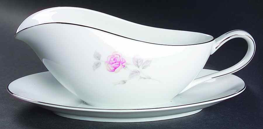 Remembrance Gravy Boat with Attached Underplate by Royal Song-1